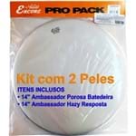 Ficha técnica e caractérísticas do produto Kit 2 Peles para Caixa Encore By Remo 14'' Ambassador Porosa e 14'' Ambassador Hazy Resposta Transparente