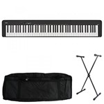 Ficha técnica e caractérísticas do produto Kit Piano Digital Casio CDP-S100 BK com Capa e Suporte