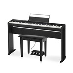Ficha técnica e caractérísticas do produto Kit Piano Digital CASIO Privia PX S1000 Preto Bluetooth + Estante CS 68 + Banqueta + Pedal Triplo