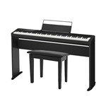 Kit Piano Digital CASIO Privia PX S1000 Preto Bluetooth + Estante CS 68 + Banqueta