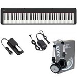 Ficha técnica e caractérísticas do produto Kit Piano Digital Casio Stage CDP-S100 Preto com Fonte e Pedal Sustain + Fone - Bi-Volt
