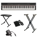 Ficha técnica e caractérísticas do produto Kit Piano Digital P125 Preto Yamaha 88 Teclas + Suporte X + Banqueta X + Pedal + Fonte