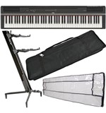 Ficha técnica e caractérísticas do produto Kit Piano Digital 88 Teclas Yamaha P-125 Preto + Acessórios