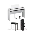 Ficha técnica e caractérísticas do produto Kit Piano Digital Yamaha P121wh Branco 73 Teclas + Estante + Pedal + Banqueta + Capa + Fonte