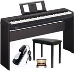Kit Piano P45b + Fonte + Estante L85 + Banqueta + Pedal - Yamaha