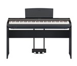Ficha técnica e caractérísticas do produto Kit Piano Yamaha P125 88 Teclas + Fonte Bi Volt + Mesa Original + Pedal Triplo