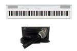 Ficha técnica e caractérísticas do produto Kit Piano Yamaha P125 WH Branco + Microfone Regent SM58 Pro
