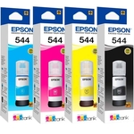 Ficha técnica e caractérísticas do produto Kit 4 cores Refil Tintas Black Epson T544 Original L3110 L3170