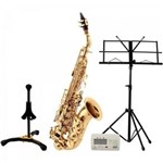 Ficha técnica e caractérísticas do produto Kit Saxofone Soprano Sib SP508 EAGLE + a