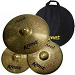 Ficha técnica e caractérísticas do produto Kit Set Pratos Bateria Aged Brass 13 14 18 Krest Abset1 Bag