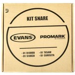 Ficha técnica e caractérísticas do produto Kit Snare Evans Pele HD Dry 14+ Pele Hazy14 + Camiseta Evans + Baqueta Promark 5A