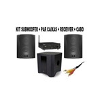 Ficha técnica e caractérísticas do produto Kit Subwoofer Rd Sw8 100w + Par Caixa Acústica Ps4 + Receiver Rd 80 + Cabo Rca - Frahm