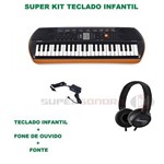 Ficha técnica e caractérísticas do produto Kit Teclado Infantil Casio Sa-76 Laranja - 44 Miniteclas + Fone de Ouvido + Fonte