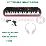 Ficha técnica e caractérísticas do produto Kit Teclado Infantil Casio Sa-78 Pink - 44 Miniteclas - 8 Polifonias - 100 Timbres - 50 Ritmos + Fon