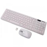 Ficha técnica e caractérísticas do produto Kit Teclado + Mouse Sem Fio USB BK-S1000 Branco - Exbom