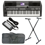 Ficha técnica e caractérísticas do produto Kit Teclado Musical Yamaha PSR S670 com 61 Teclas Display LCD + Suporte + Capa + Fonte