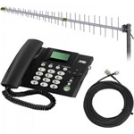 Ficha técnica e caractérísticas do produto Kit Telefone Celular Fixo PROKS-50100 + Antena PQAG-4015 + Cabo