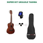 Ficha técnica e caractérísticas do produto Kit Ukulele Tagima 23K Concert Natural Fosco Acústico - Série Havaí - Cordas Nylon + Afinador Harmonics TH-101 + Capa + Palhetas