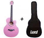 Ficha técnica e caractérísticas do produto Kit Violão Land Acustico Aço Rosa La-39 Pk Capa - Land Guitars