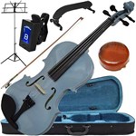 Ficha técnica e caractérísticas do produto Kit Violino 4/4 Cinza Completo Arco Breu Afinador Espaleira
