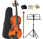 Kit Violino 4/4 Giannini Sv Acustico + Partitura + Afinador + Breu + Arco + Case