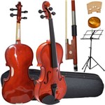 Kit Violino 4/4 Sv Start Giannini Arco Genuíno Breu Estojo + Suporte Partitura