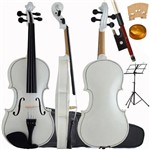 Kit Violino 4/4 Tradicional Branco Sverve Ronsani com Estojo + Estante