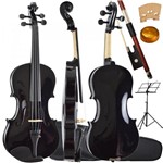 Ficha técnica e caractérísticas do produto Kit Violino 4/4 Tradicional Preto Perola Sverve Ronsani + Estante