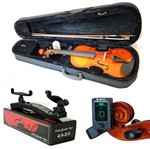 Ficha técnica e caractérísticas do produto Kit Violino Barth Nt 4/4 C/Estojo, Arco,Breu +Espaleira Shoulder Rest+Afinador Joyo - Barth Violins