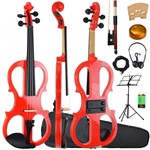 Ficha técnica e caractérísticas do produto Kit Violino Elétrico 4/4 Vermelho Sverve Ronsani com Estante