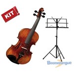 Ficha técnica e caractérísticas do produto Kit Violino Envelhecido 4/4 Vk644 Eagle com Estojo Super Luxo + Estante Partitura