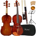 Kit Violino Hofma Hve231 3/4 + Estojo Extra Luxo + Estante Partitura