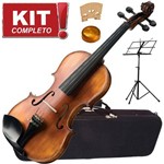Ficha técnica e caractérísticas do produto Kit Violino Profissional 4/4 Tradicional Michael Vnm49 Estojo + Estante Partitura
