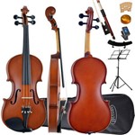 Ficha técnica e caractérísticas do produto Kit Violino Tradicional 4/4 Vhe-44n Natural Fosco Hoyden Completo