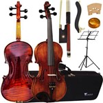 Kit Violino Vk544 4/4 Envelhecido Eagle com Case Luxo + Estante de Partitura + Espaleira