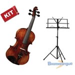 Ficha técnica e caractérísticas do produto Kit Violino Vk544 4/4 Envelhecido Eagle com Estojo Super Luxo + Estante de Partitura