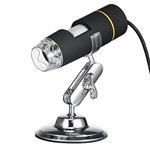 Ficha técnica e caractérísticas do produto KKmoon 1000X Ampliação USB Microscópio Digital com Função OTG Endoscópio 8-LED Lupa Lupa com Suporte
