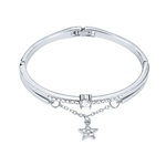 Ficha técnica e caractérísticas do produto Amyove Lovely gift Lady Simples Diamante Pentastar metal pulseira da moda