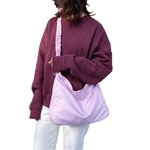 Ficha técnica e caractérísticas do produto SUM Lady Único Shoulder Bag bowknot plissadas Strap simples cor sólida Nylon Travel Bag
