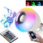 Ficha técnica e caractérísticas do produto Lâmpada Bluetooth RGB Luz Led Caixa de Som Controle Remoto - Zd