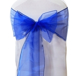 Ficha técnica e caractérísticas do produto Lanlan Organza Chair Cover Sash Ribbon para Wedding & Banquet Decor, Organza Sash Royal blue 100 PCS