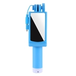 Ficha técnica e caractérísticas do produto LAR Mini extensível inoxidável vara selfie aço com espelho retrovisor para o telefone Android Camera holder