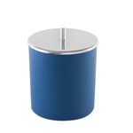 Ficha técnica e caractérísticas do produto Lixeira Pp Azul Tampa Inox 18,5x23cm