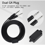 Ficha técnica e caractérísticas do produto LOS 2m DIY Cable Replacement DIY cabo de Aviação Headphone Headset Plane 1/4 dupla GA plug
