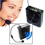 Ficha técnica e caractérísticas do produto Megafone Amplificador Voz Microfone Professor Radio FM USB MP3 Fone Ouvido K150 Aula Palestra