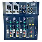 Ficha técnica e caractérísticas do produto Mesa De Som Profissional Usb Mixer Mp3 Player Digital 4 Canais Le-710 Bivolt