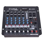 Ficha técnica e caractérísticas do produto Mesa de Som Starmix Bluetooth 6 Canais 17.5W S602RBT LL Áudio - Bivolt