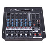 Ficha técnica e caractérísticas do produto Mesa de Som Starmix Bluetooth 6 Canais 17.5W S602RBT LL Áudio