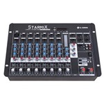 Ficha técnica e caractérísticas do produto Mesa de Som Starmix Bluetooth com Efeito 18.5W 8 Canais LL Áudio - Bivolt