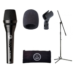 Ficha técnica e caractérísticas do produto Microfone AKG P3S vocal Kit + Espuma + Pedestal